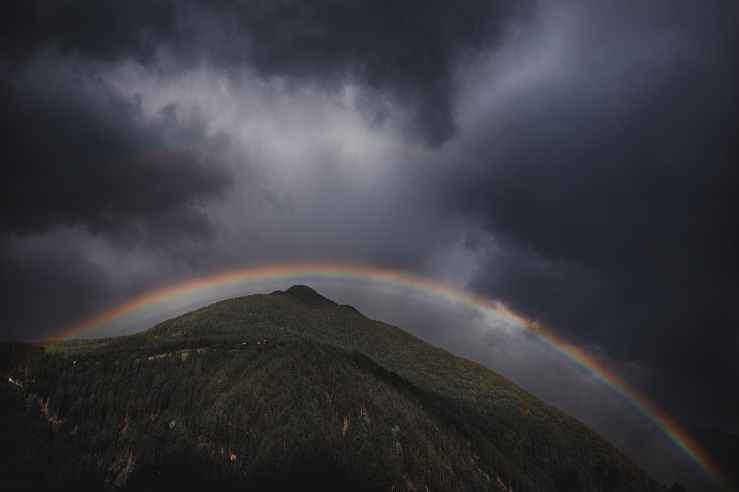 rainbow over mountain